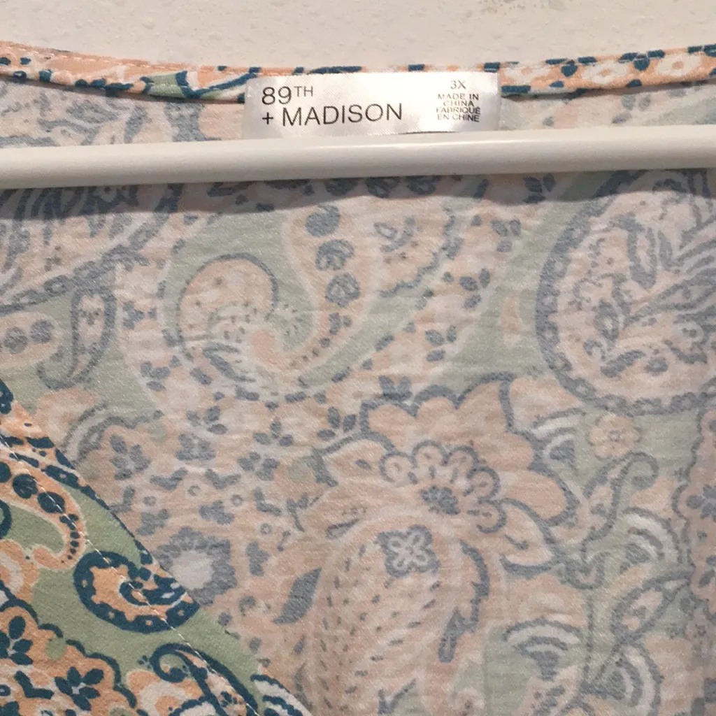 New Women’s 89th & Madison Paisley Print Lightweight Maxi Dress Size 3X Blue - Image 9