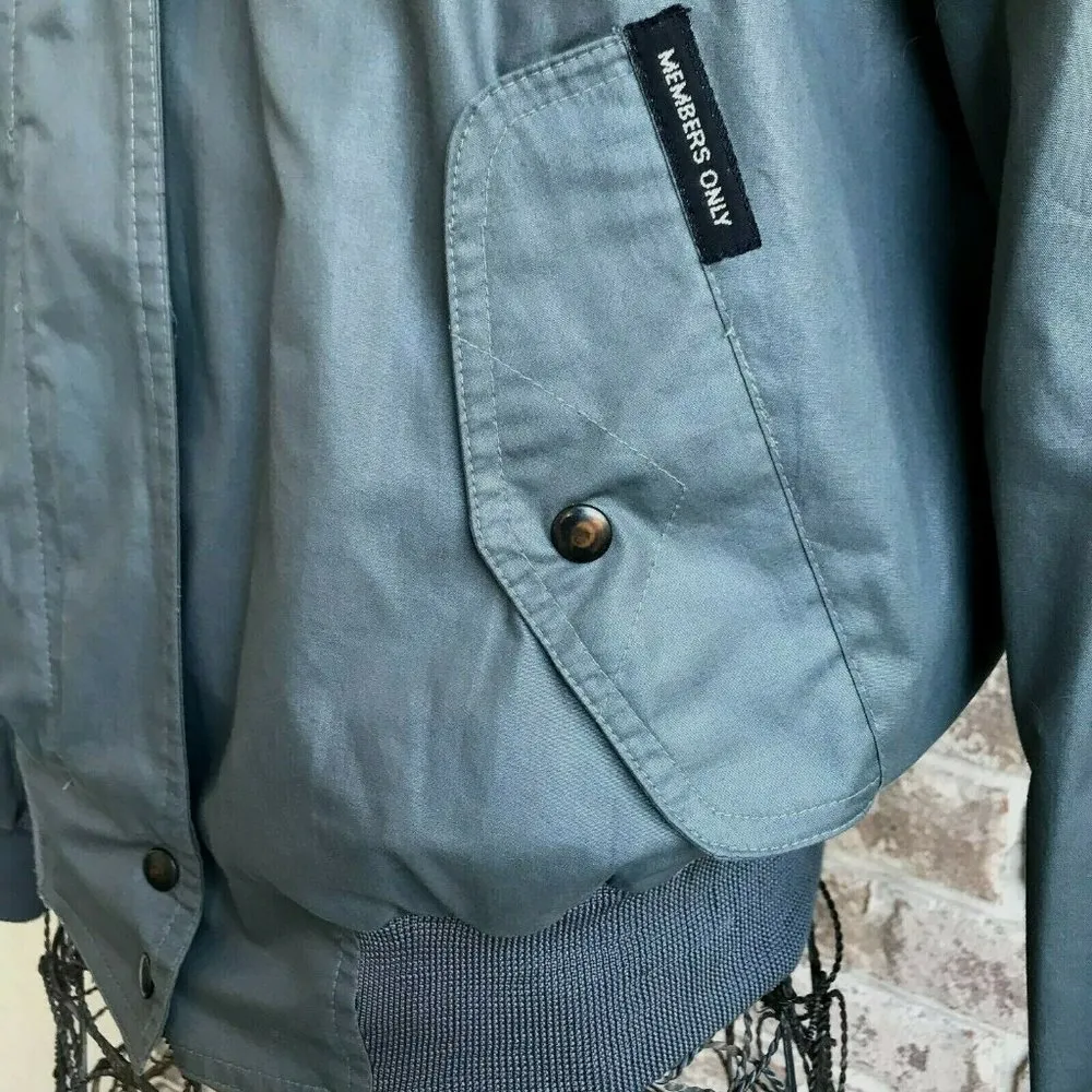Members Only Jacket Ladies 9-10  By Europe Craft Gray Zip Snap Pockets V… - Image 4
