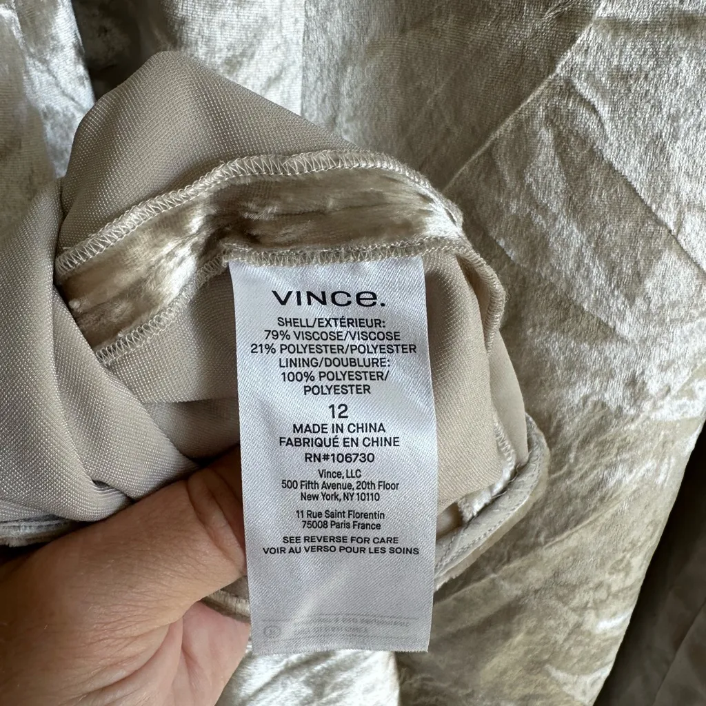 VINCE Champagne Paneled Velvet Slip Midi Skirt Size‎ 12 NWT - Image 9