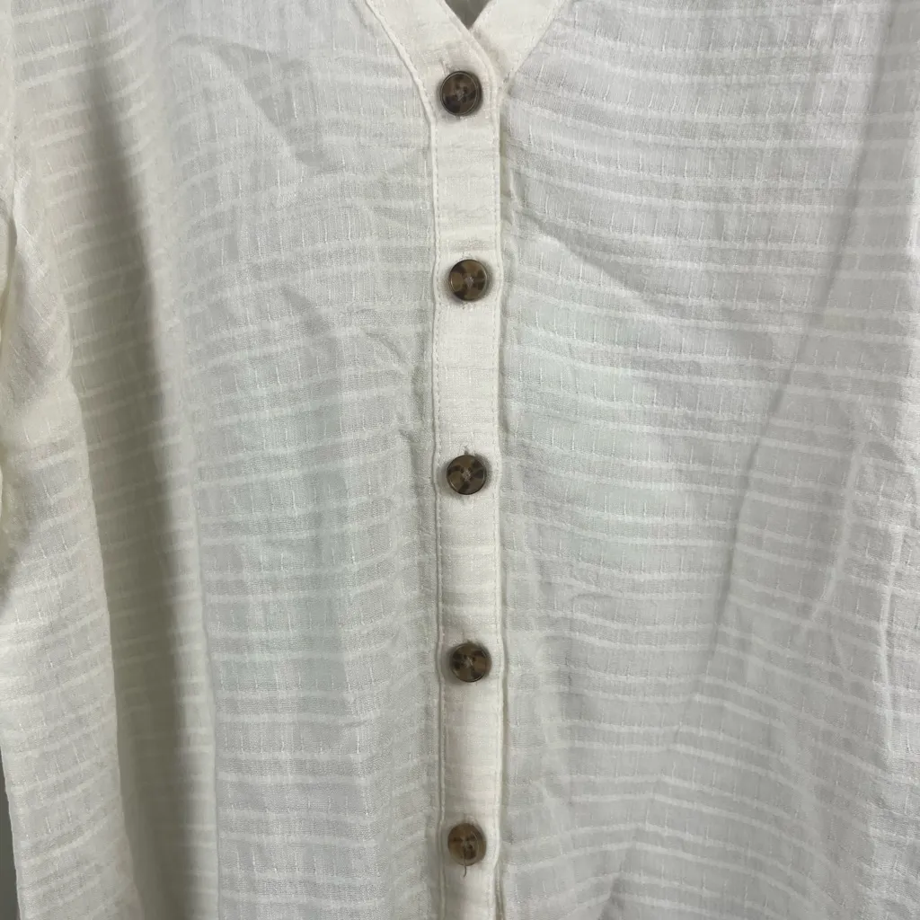 MARINE LAYER  Colette Stripe Cotton Blend Button-Up Top size small - Image 5