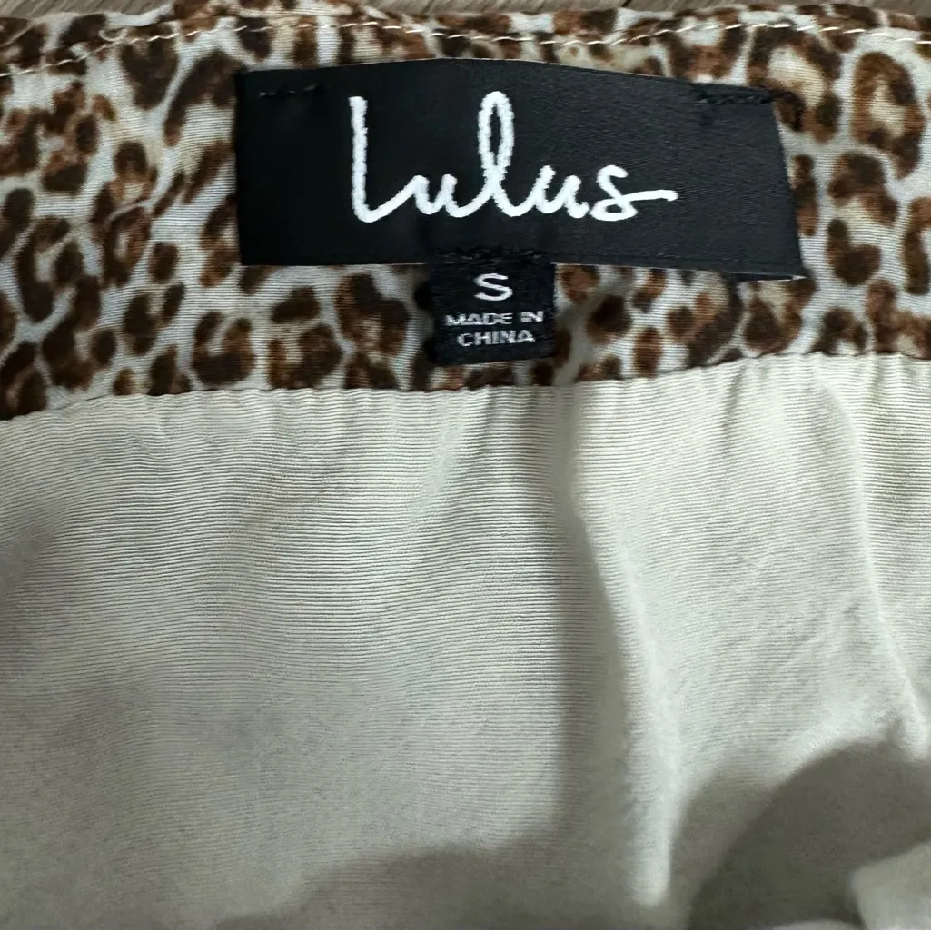 Lulus Y2K Leopard Print Mini Skirt with Slit Size S Brown - Image 2