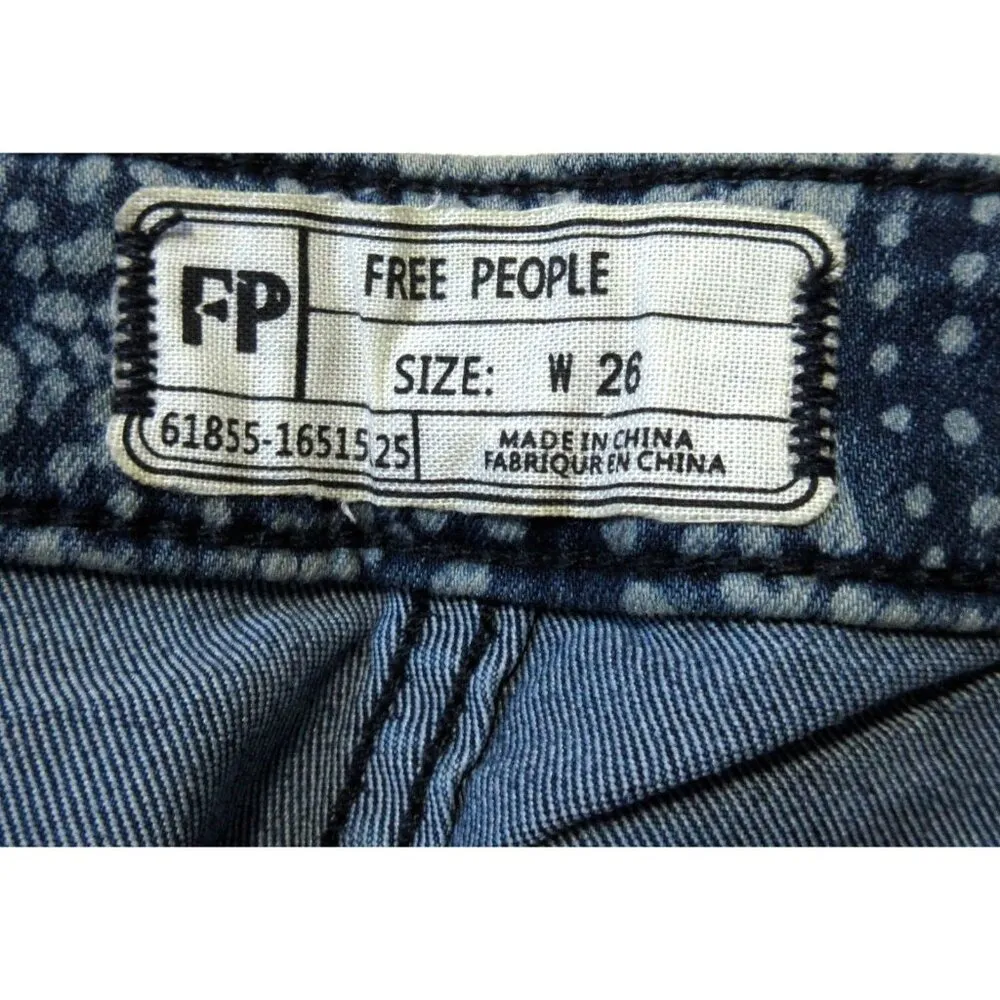 NWT Free People Float on Dot Print Embroidered Embellished Super Flare Jeans 26 - Image 6