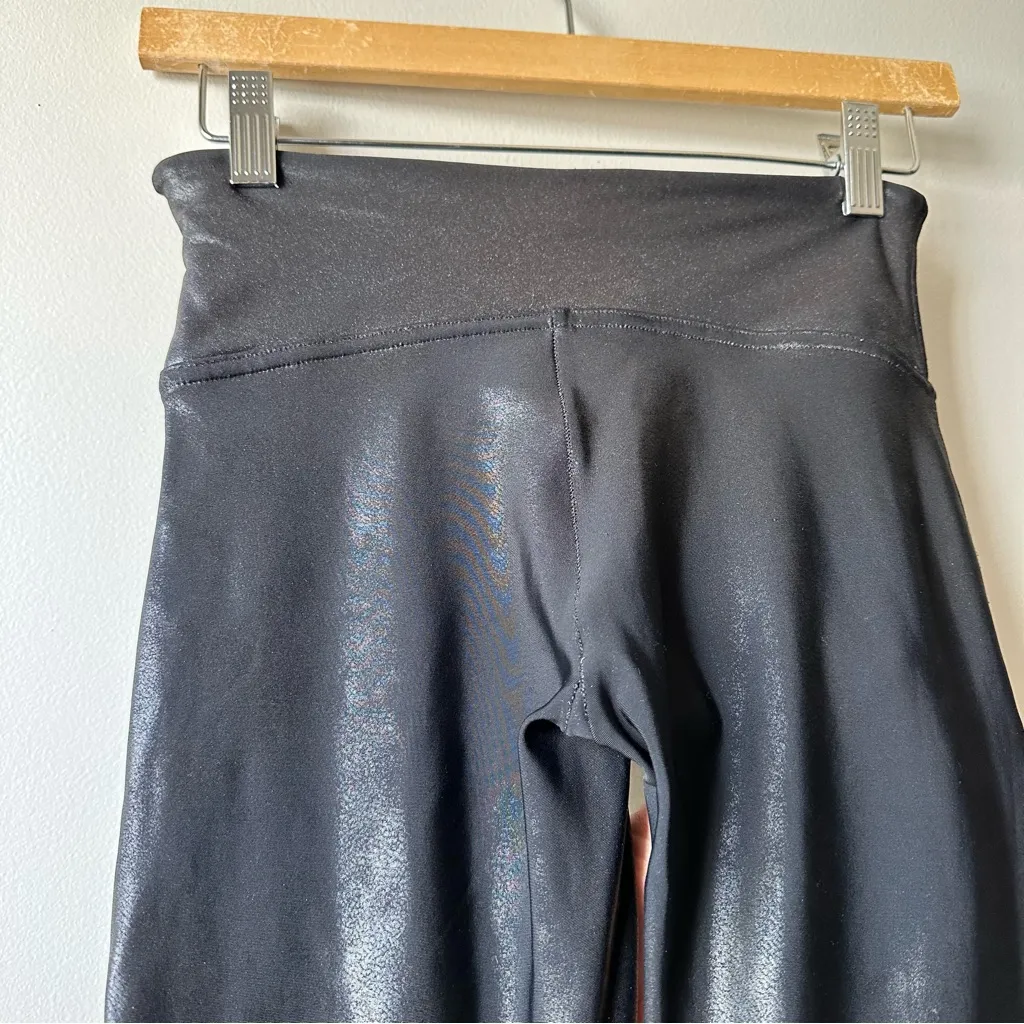 Spanx Faux Leather Moto Size S Flattering Shaping Leggings Very Black Minimalist - Image 9