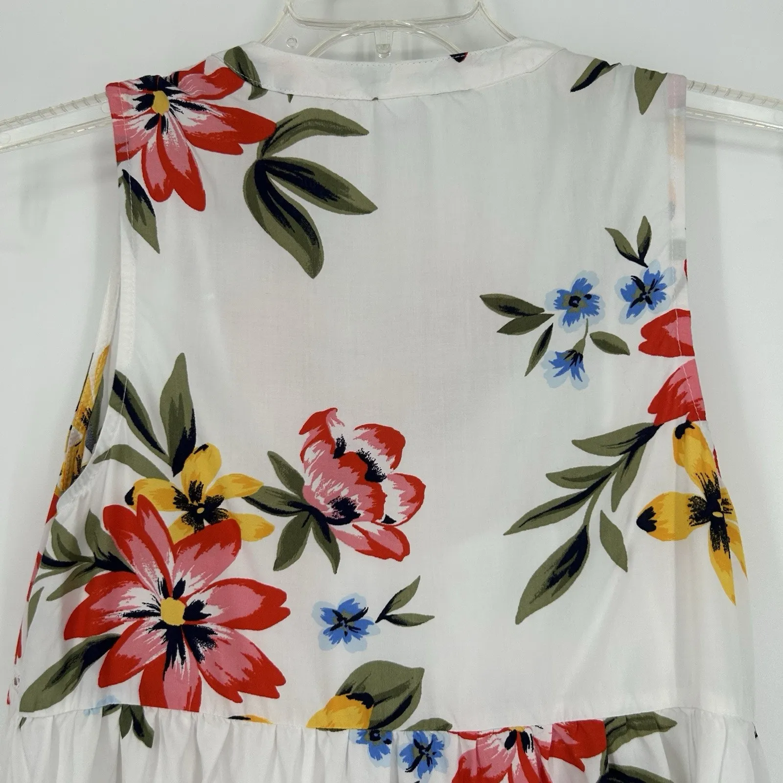 Old Navy White Floral Swing Dress Lace Up Sleeveless Lace Summer Size MP - Image 6