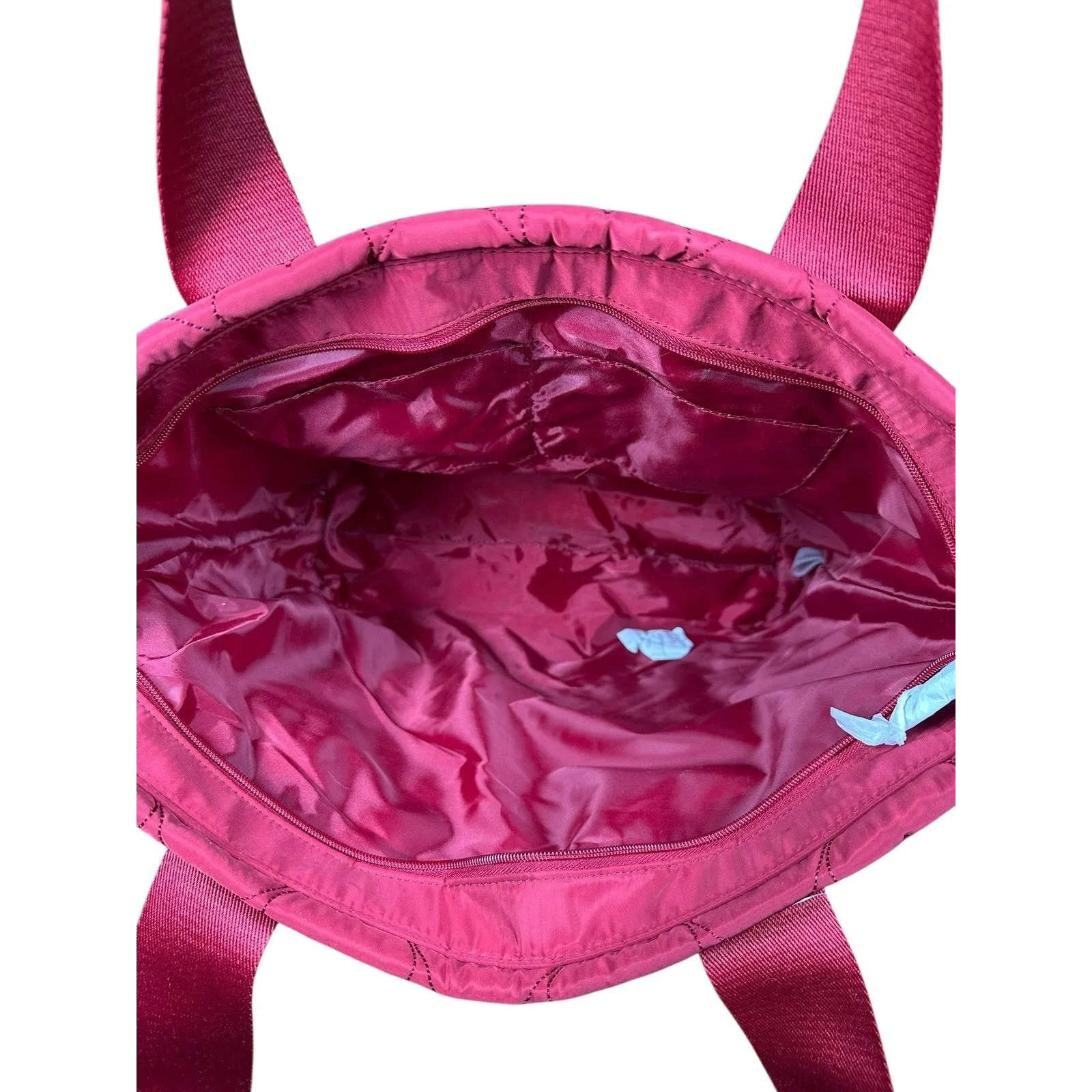 Victorias Secret QUILTED Red HEART Puffer TOTE Zip Shoulder Bag NEW $59.95 - Image 7