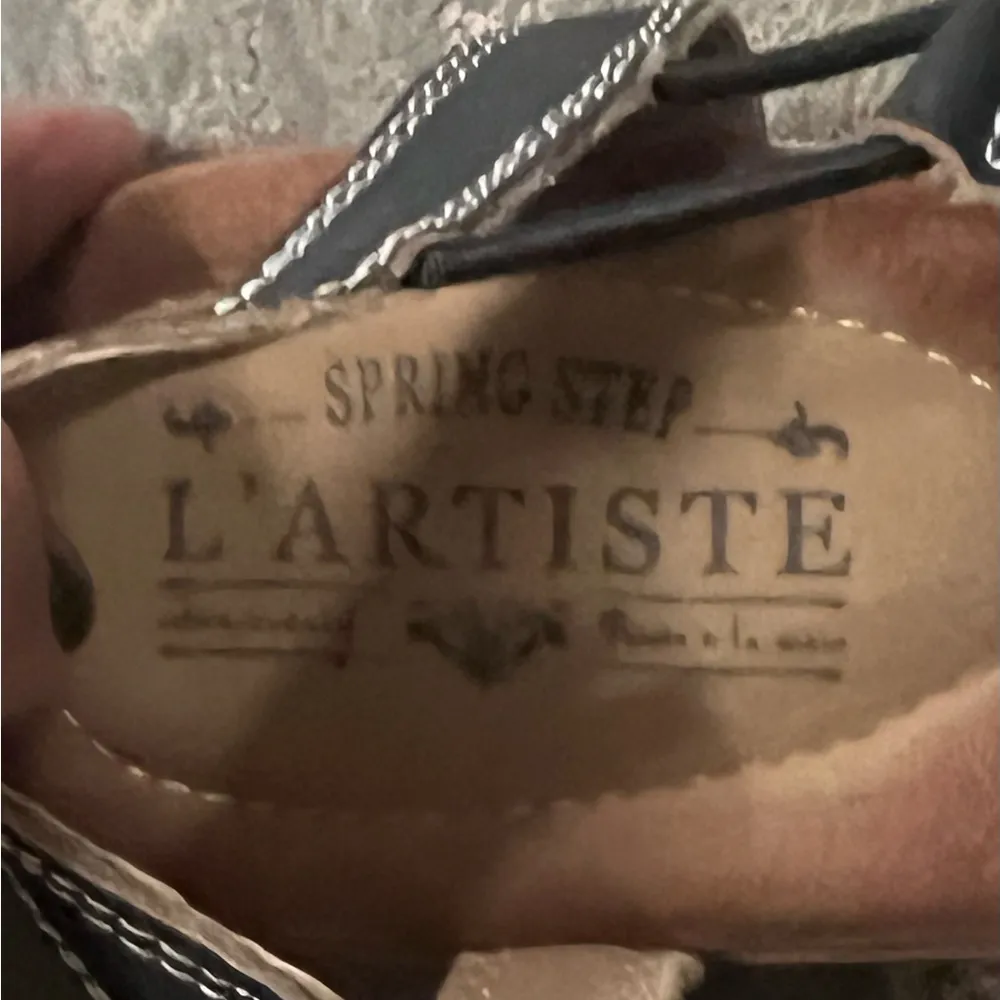 LArtiste Spring Step Sandals Lailah 38 7.5 8 Purple Black Chevron Artist… - Image 8