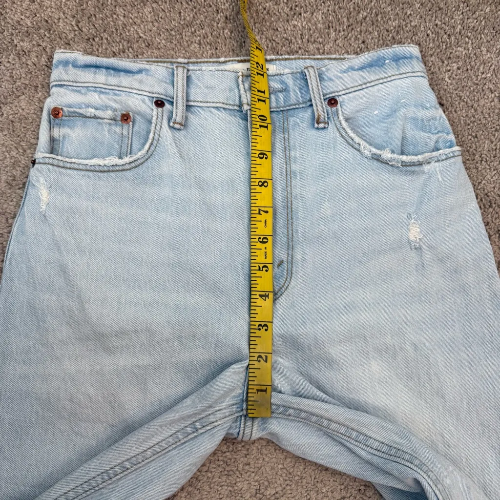 Abercrombie & Fitch The ‘90s Straight Curve Love High Rise Jeans 26 Busted Knee - Image 7