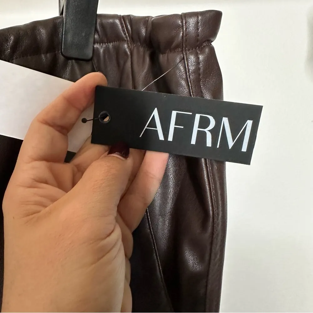 NWT AFRM Frankie Brown Leather Parachute Pants Size 3X - Image 7