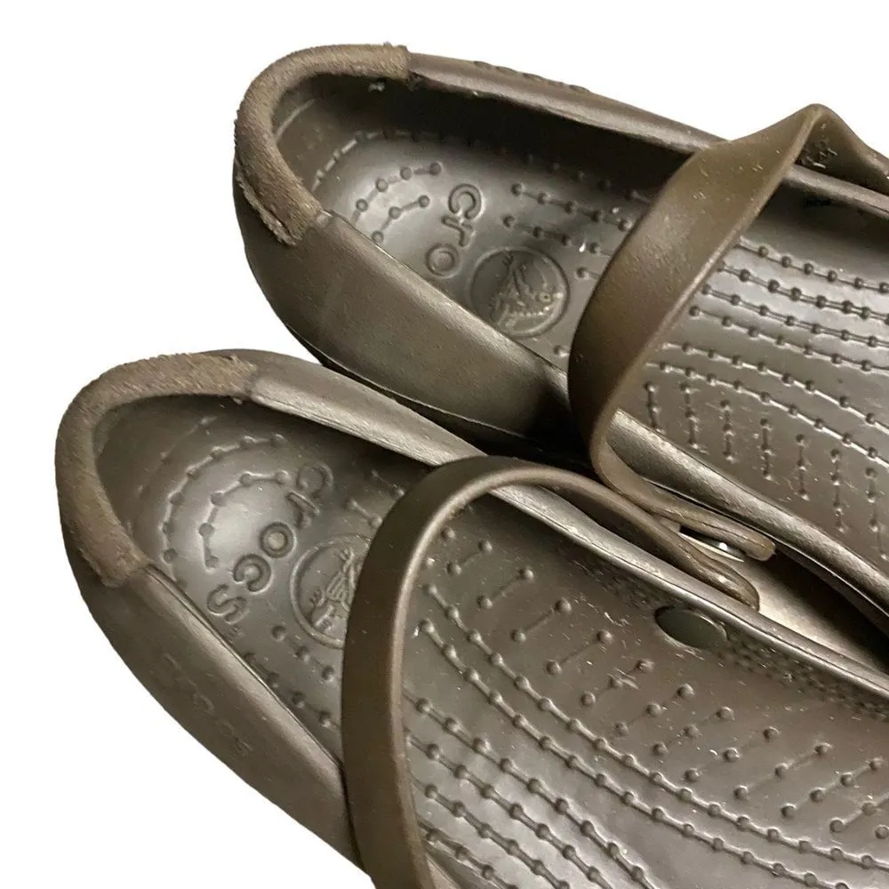 Crocs Women's Comfort Loafers Shoes Size 6 Rubber Brown - Image 2