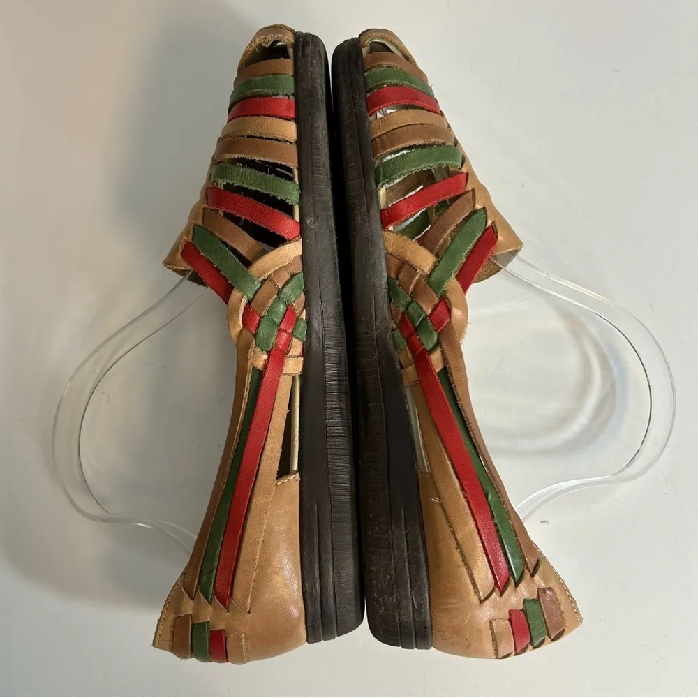 Softspots Trinidad Huarache Leather Sandals Size 9 WW Tan - Image 4