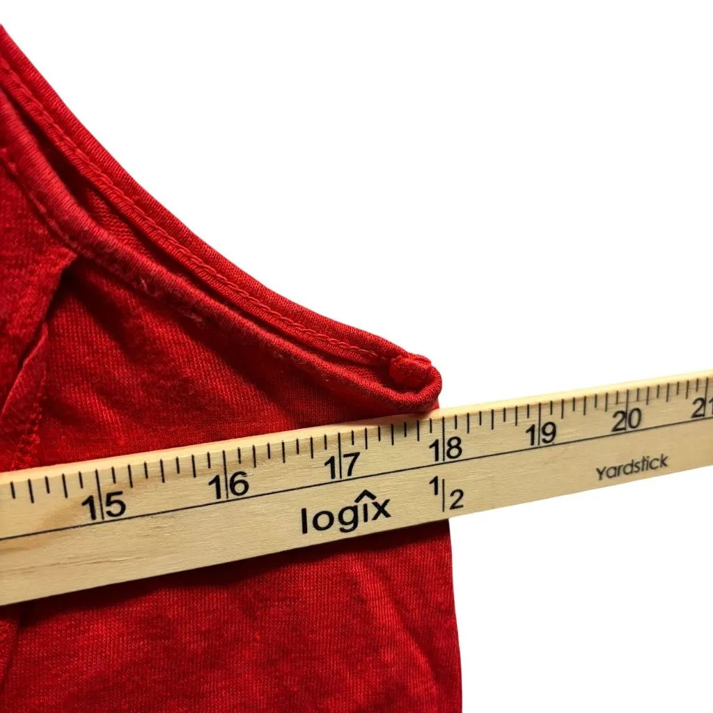 A.L.C. Womens Red Linen Ruffle Hem Camisole Top S - Image 3