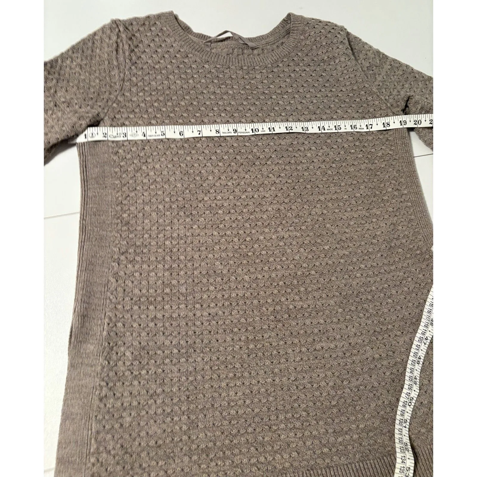 Athleta Women’s Taupe Knit Sweater Long Sleeve Pullover - Image 4
