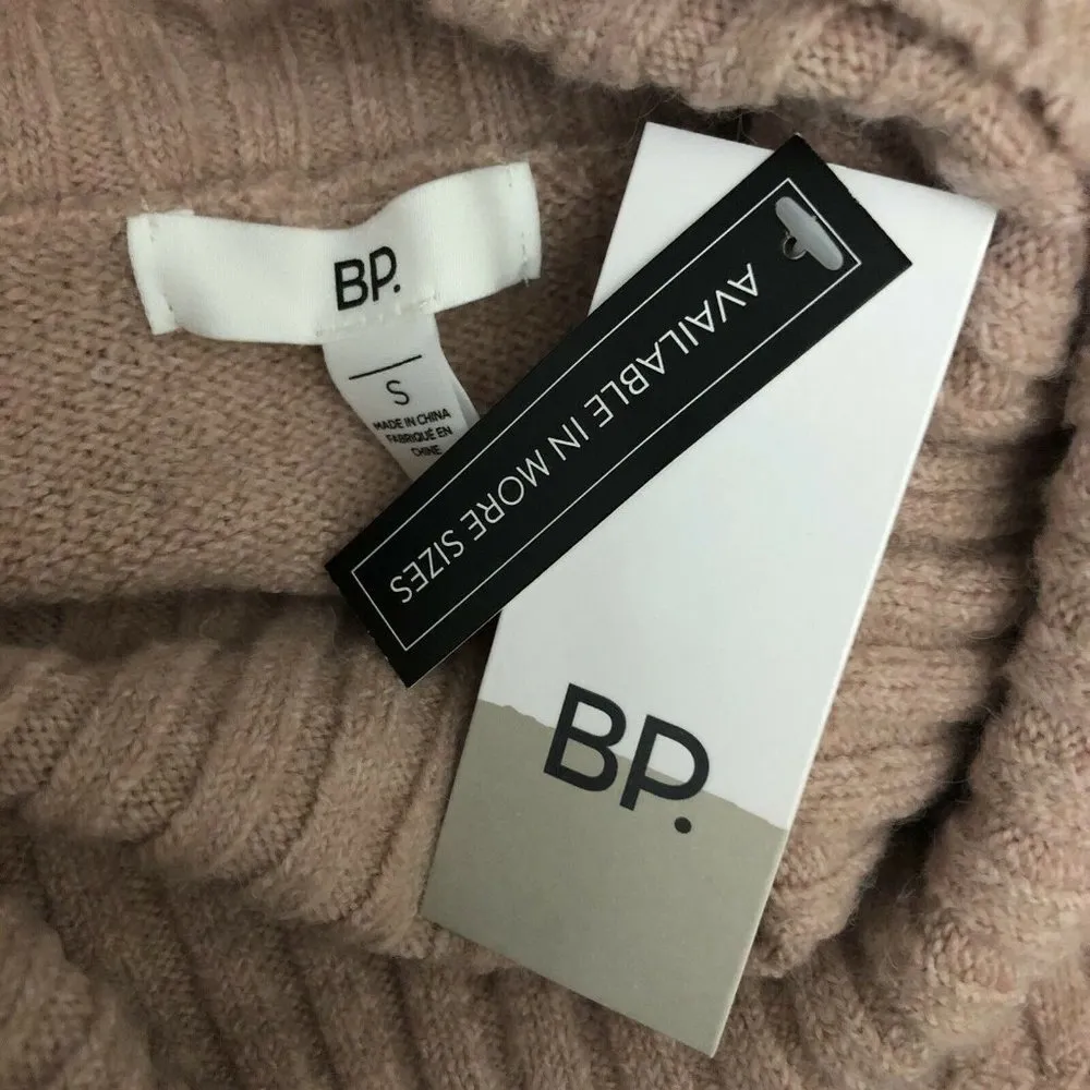 BP Womens Sweater Cowl Neck Tunic Pullover Blush Pink Stretch Size S - Image 5