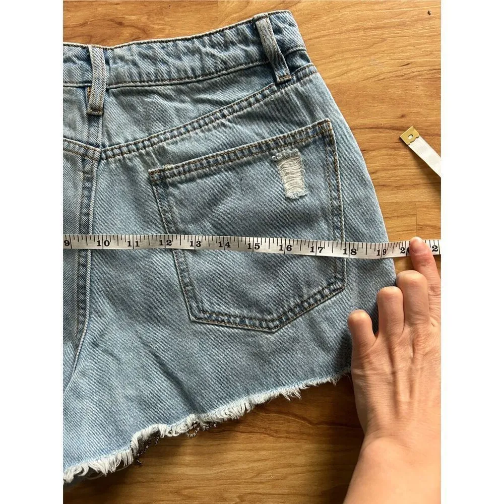 Forever 21 sparkly booty jean shorts with little diamonds, country girl see pict - Image 5