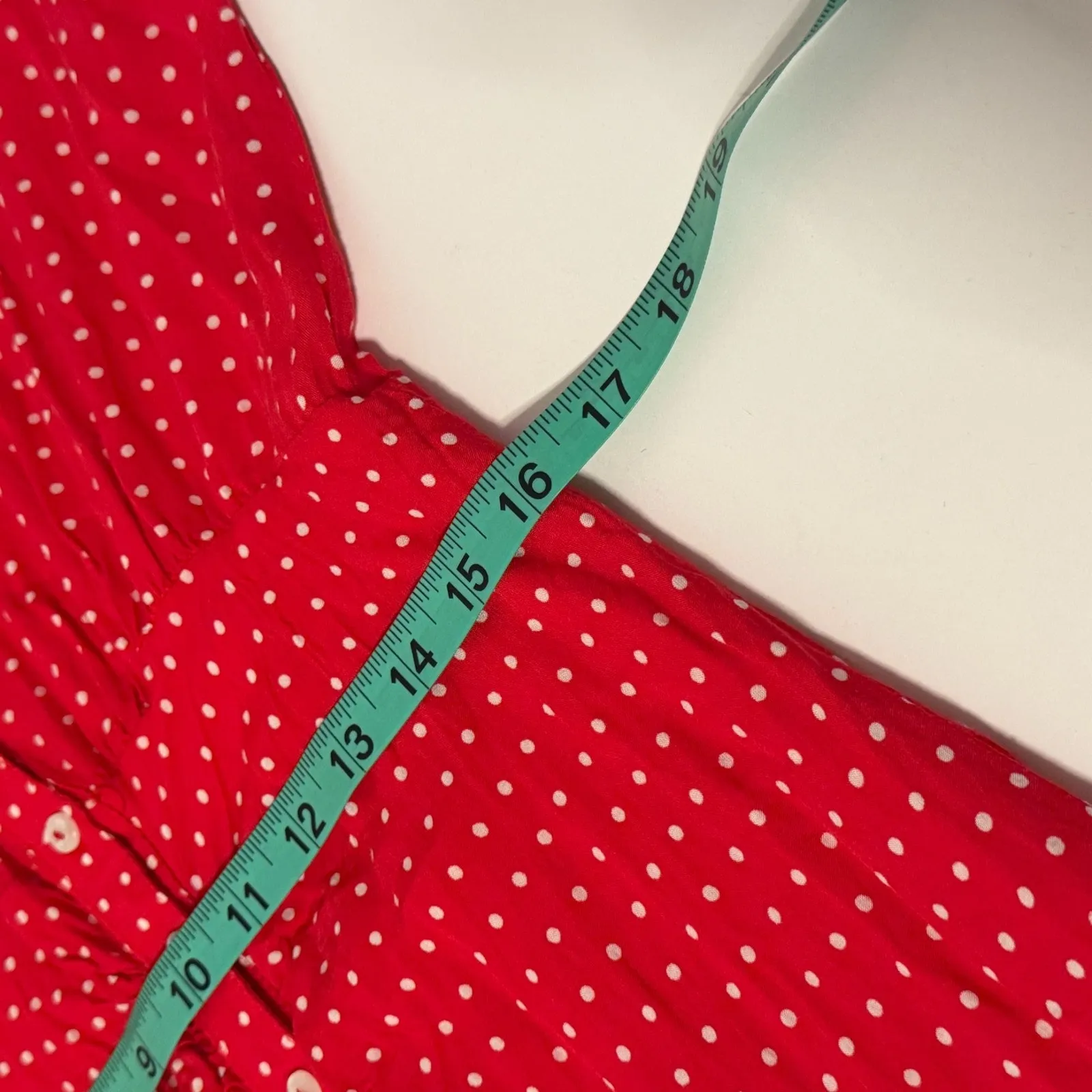 Free People Pippa‎ Polka-Dot Mini Sz XL Button-Down Dress Y2K Feminine Cottage - Image 6