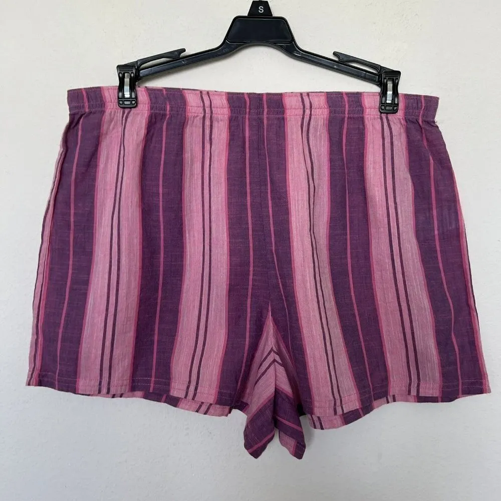 BP Stripe shorts SMALL Purple Pink pull on Elastic Waist - Image 3