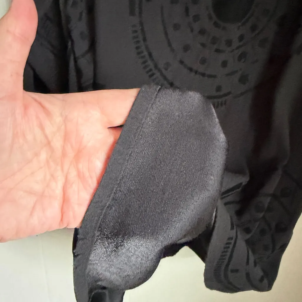 Bitte Kai Rand Gray Black Velvet Geometric Tunic Cowl Neck Sz 38 Lagenlook Art - Image 10