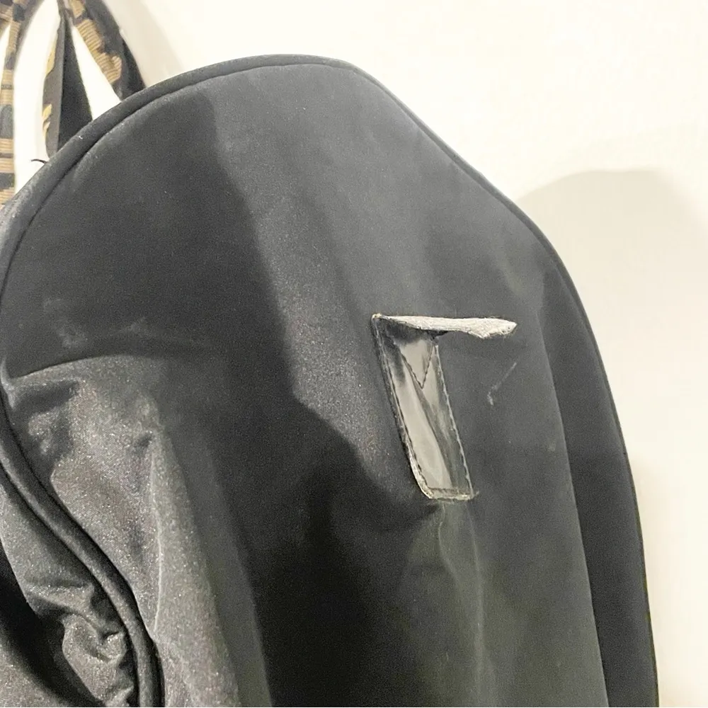 FENDI BLACK NYLON LEATHER 2 WAY TRAVEL Duffle HAND BAG/1A4261 - Image 4