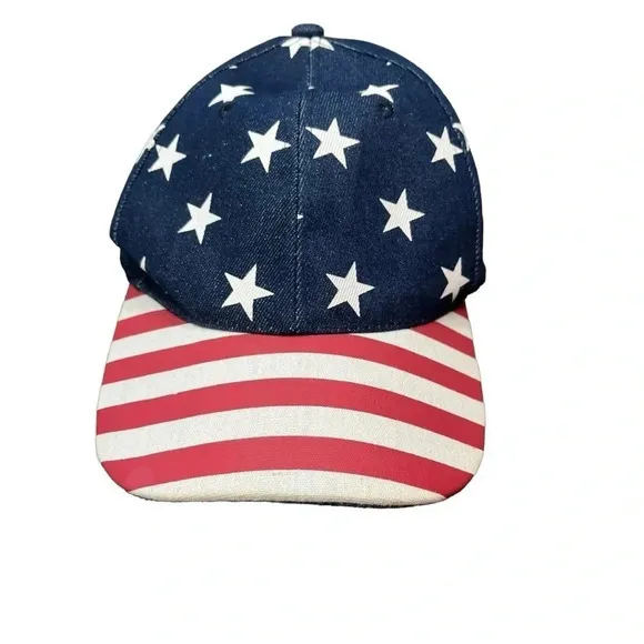 PATRIOTIC RED WHITE & BLUE STARS AND STRIPES USA FLAG HAT BASEBALL CAP‎ UNISEX - Image 2