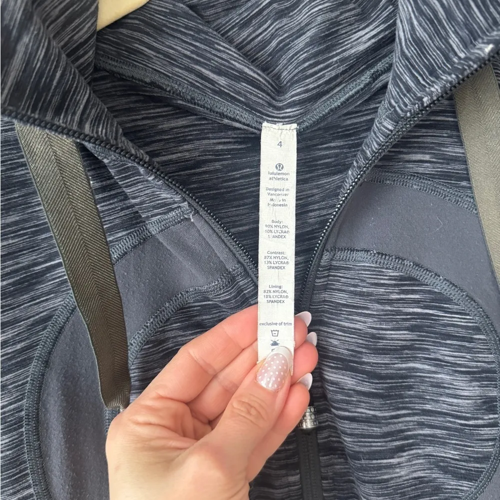 Lululemon Stride Jacket hoodie full zipper up Wren Space Dye heathered charcoal - Image 5