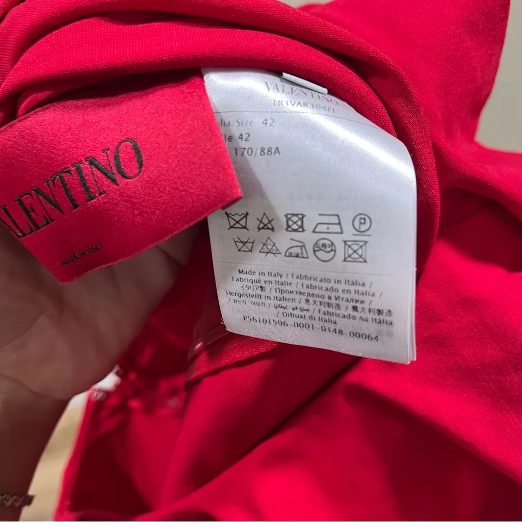 VALENTINO Ruffled Virgin Wool Blend Mini Dress size 42 made in Italy red - Image 10