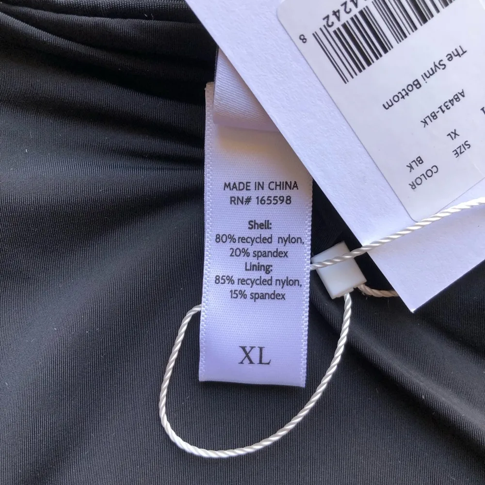 Andie NWT The Symi Sustainable High Leg Cut Low Rise Bikini Bottom Black XL - Image 10