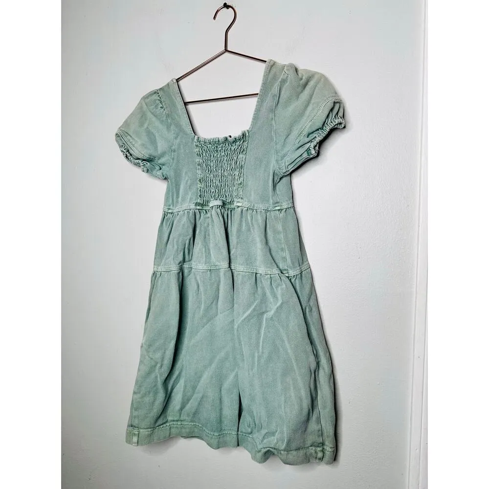 LOUNA Green Denim Empire Waist Babydoll Style Mini Dress Size Extra Small - Image 10