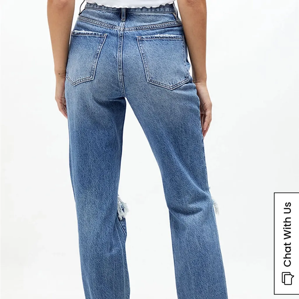 PacSun Medium Blue Distressed Dad Jeans - Image 4