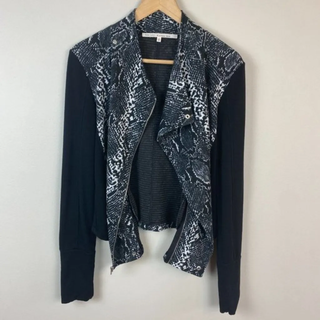Rachel Rachel Roy Jacket M Black White Snake Print Soft Stretch Knit Womens‎ Size M - Image 7
