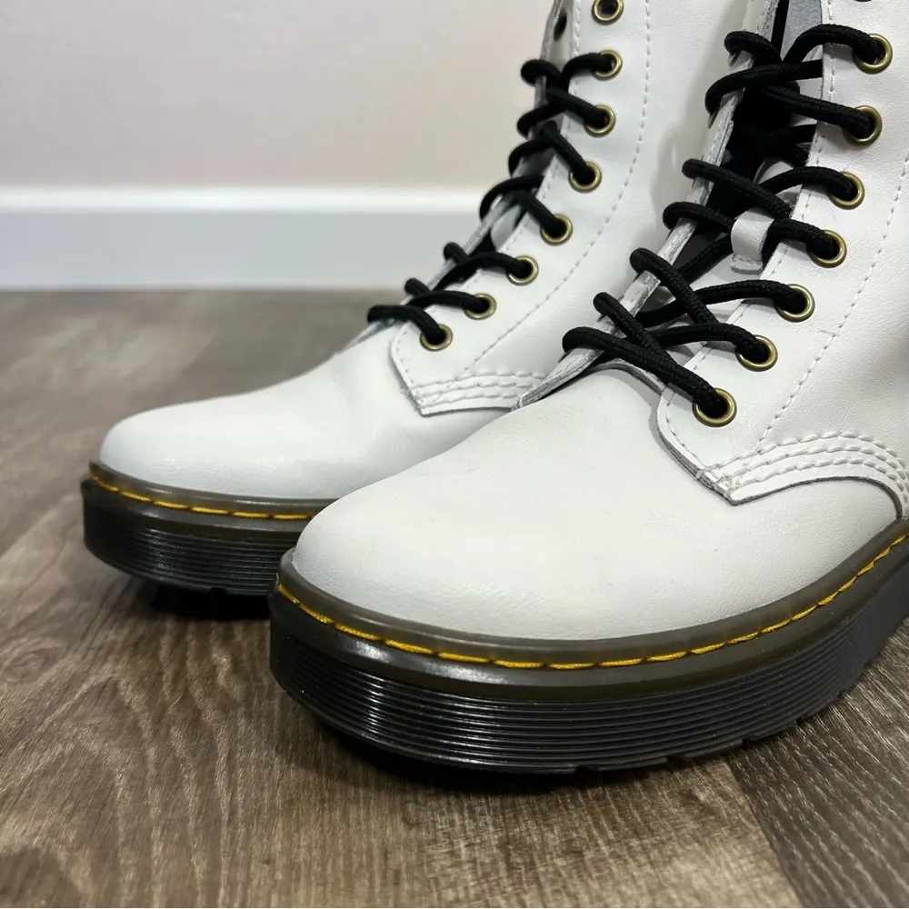 Dr. Martens White Zavala Combat Boots - Image 2
