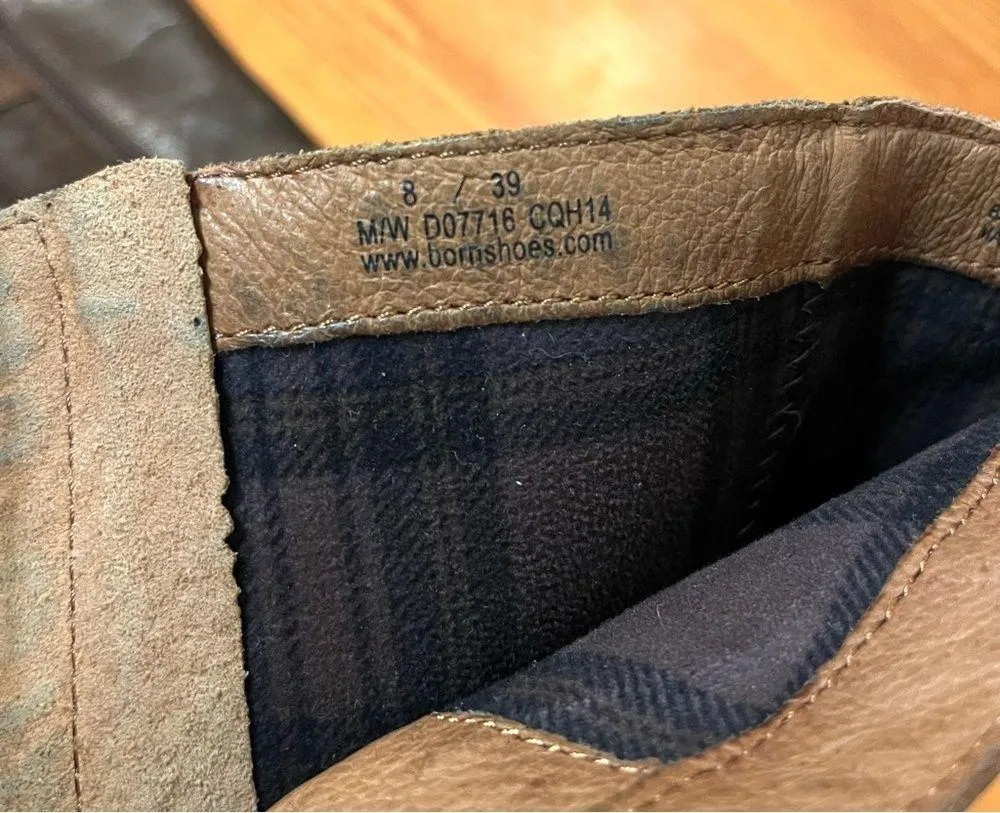 Born Lottie Brown Leather Side Zip Tall Riding Boots Shoes D07716 Womens 8 - Image 10