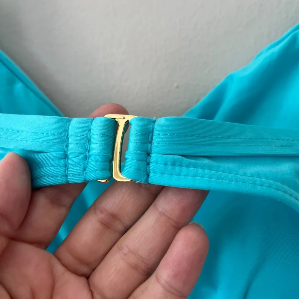 Athena Sz 12 One Piece Turquoise Tummy Control Swimsuit Shoulder Strap Luxury - Image 8