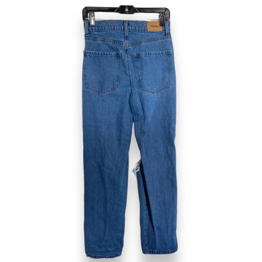 RSQ  Womens Jeans Size 25 Baggy Fit Medium Wash Blue Denim Ripped Holes Destruct - Image 7