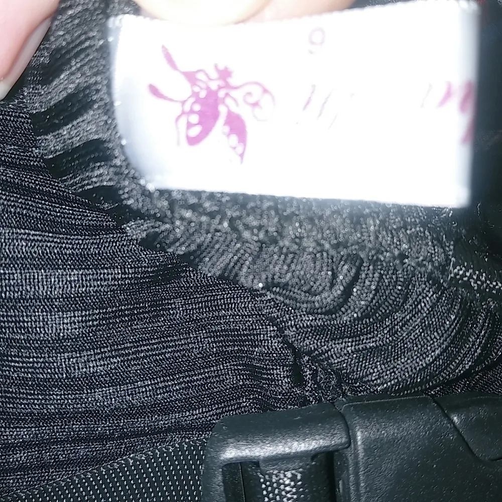 Shi Phan Yi XXS Sexy Y2K Zip Ribbed Nylon Click Belt Crop Top - Image 6