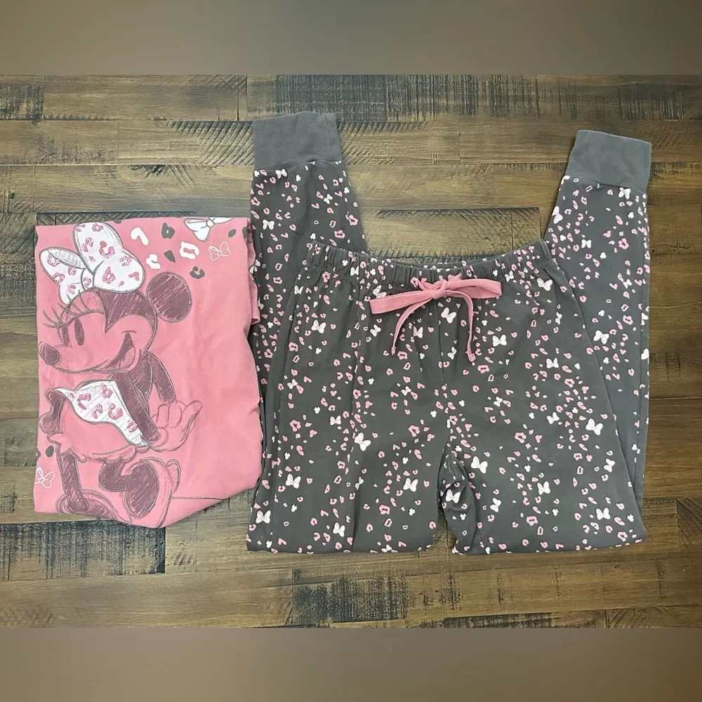 Disney Store Minnie Mouse Organic Cotton Women’s Pajama Set XS EUC Pink - Image 4