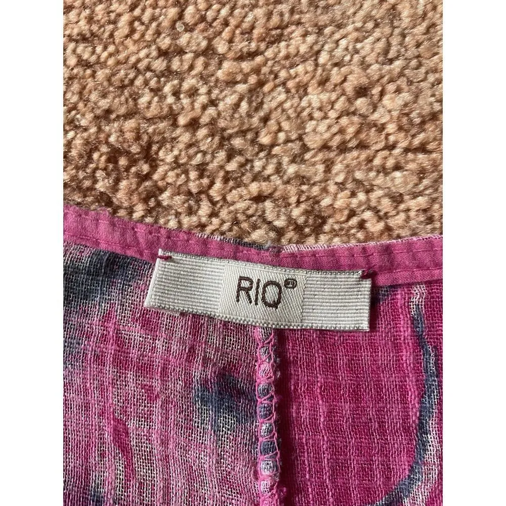RIQ Made in Italy Floral Pink Cotton Tunic Top 100% Cotone One Size Size undefined - Image 5