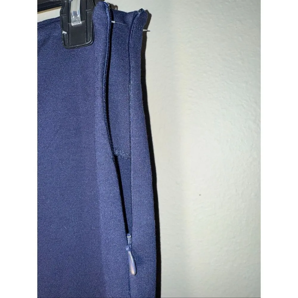 Fabletics Women's Ponte Skinny Zip Split Hem Pant Navy Blue Medium #689 - Image 14