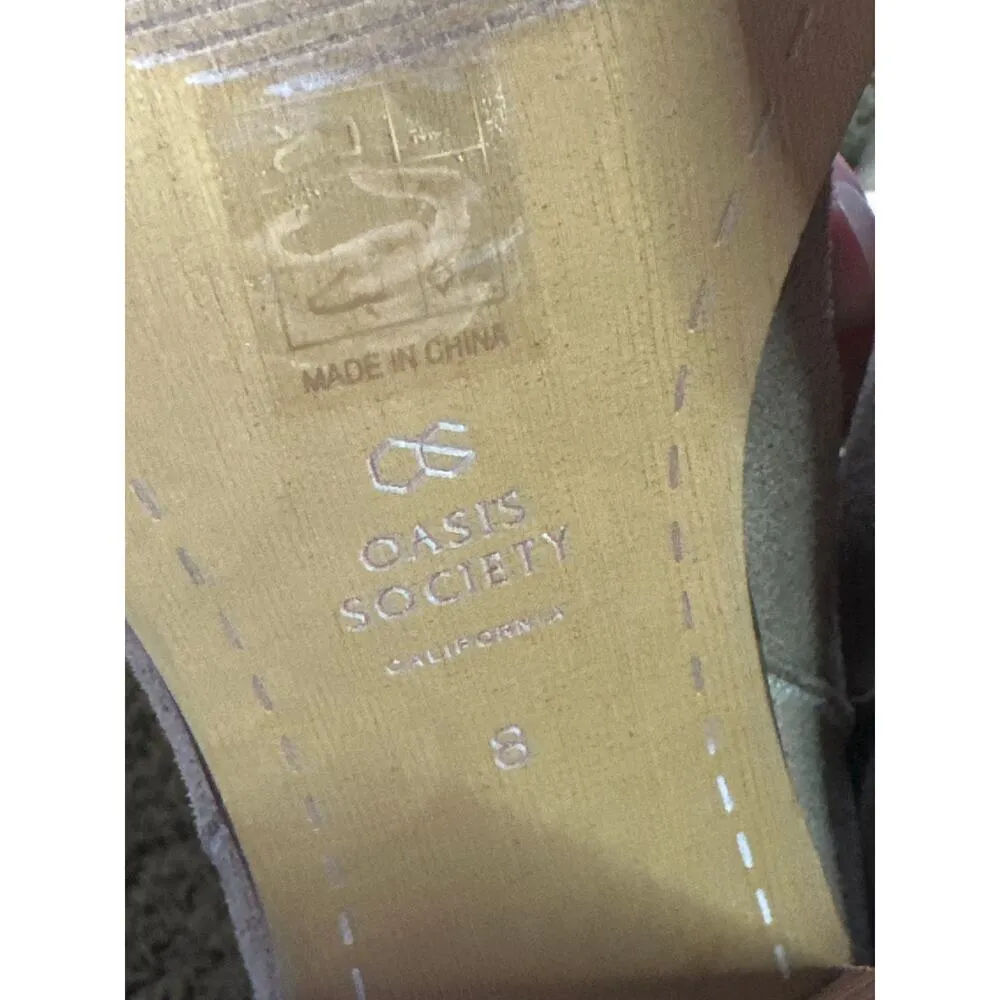 Oasis Society Brown Beige Tan Suede 4” Tall Heeled Knee High Boots Size 8 - Image 7