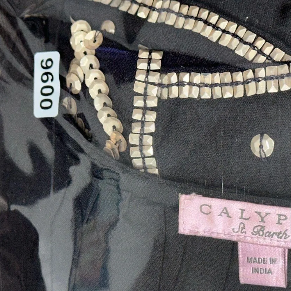 Calypso St Barth Women’s Size S Black Silver Sequin Cotton Sleeveless Tank Dress - Image 8