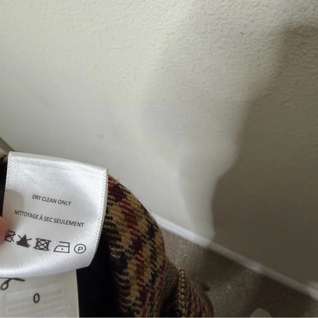 Veronica Beard Tonelli Plaid Pant Camel Black Brown Tan Womens Size 0 - Image 9