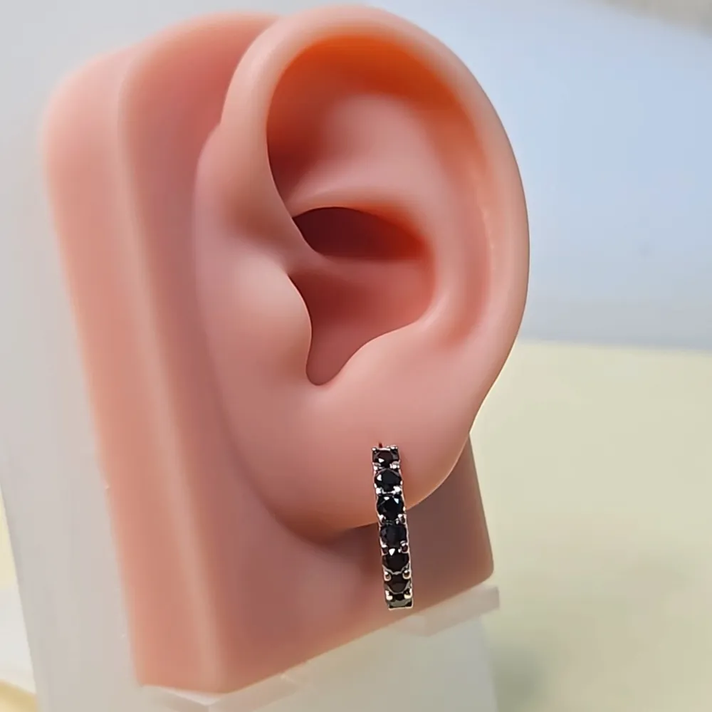 In and Out Black Moissanite Huggie - Image 2