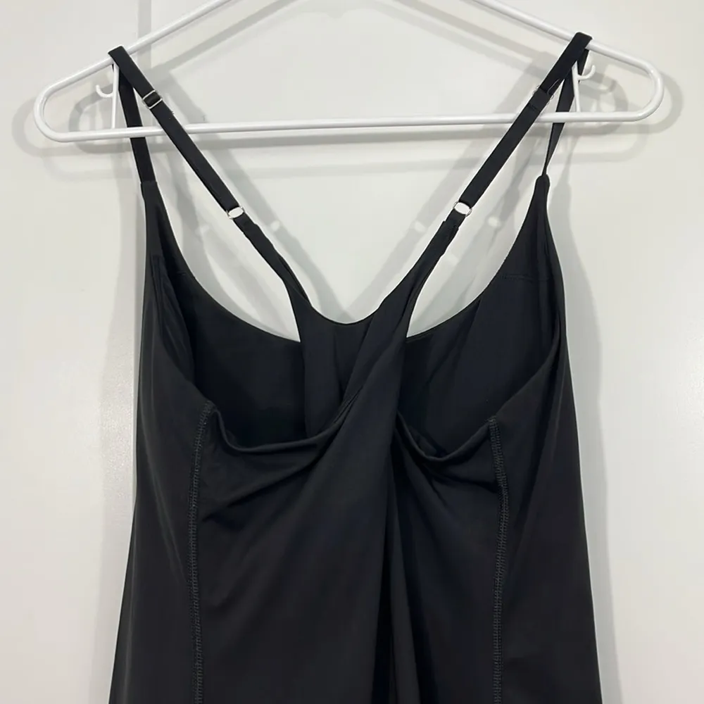 IUGA XL Black Athletic Workout Dress with Built-In Shorts and Bra, Pockets - Image 9