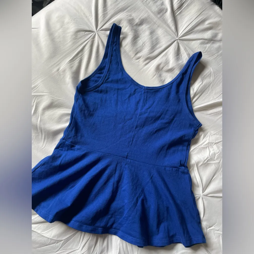 Express Royal Blue Peplum Tank Top - Image 2