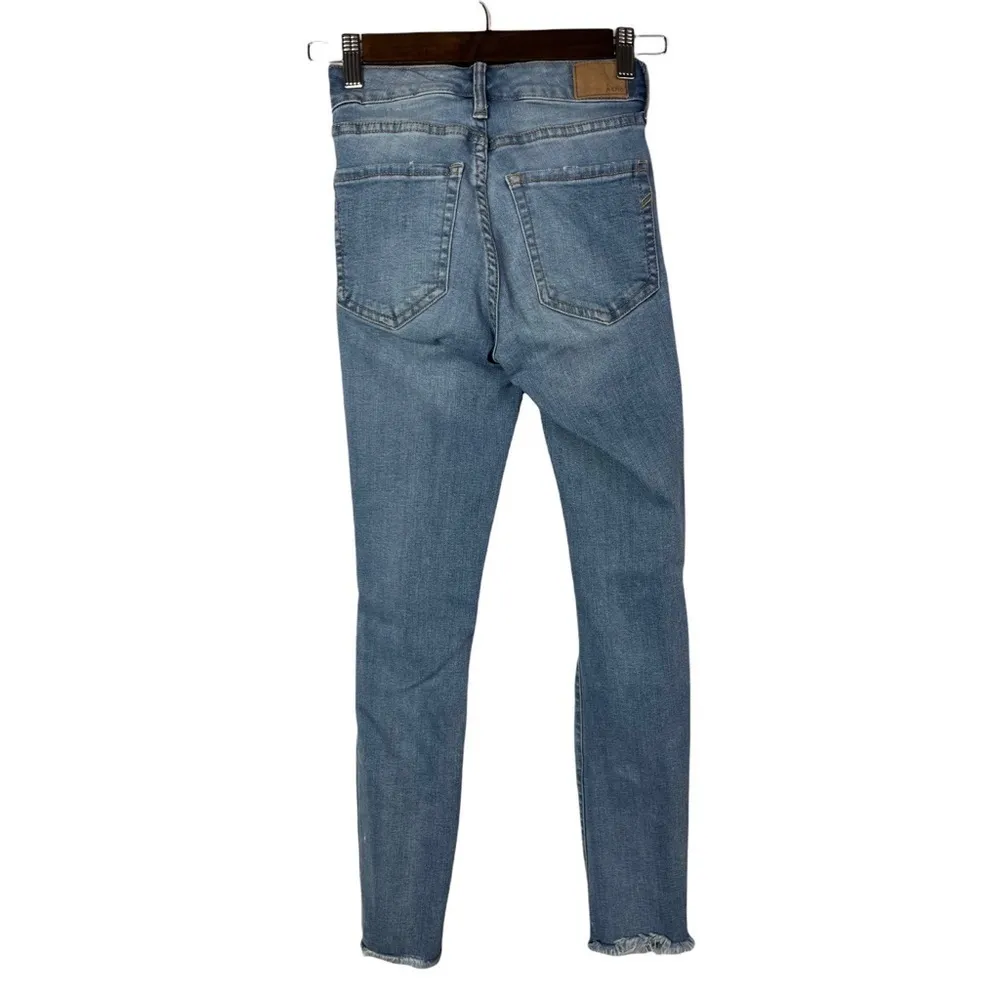 Aeropostale Super High Rise Ankle Jegging Raw Hem Distressed Skinny Jeans 000 - Image 2