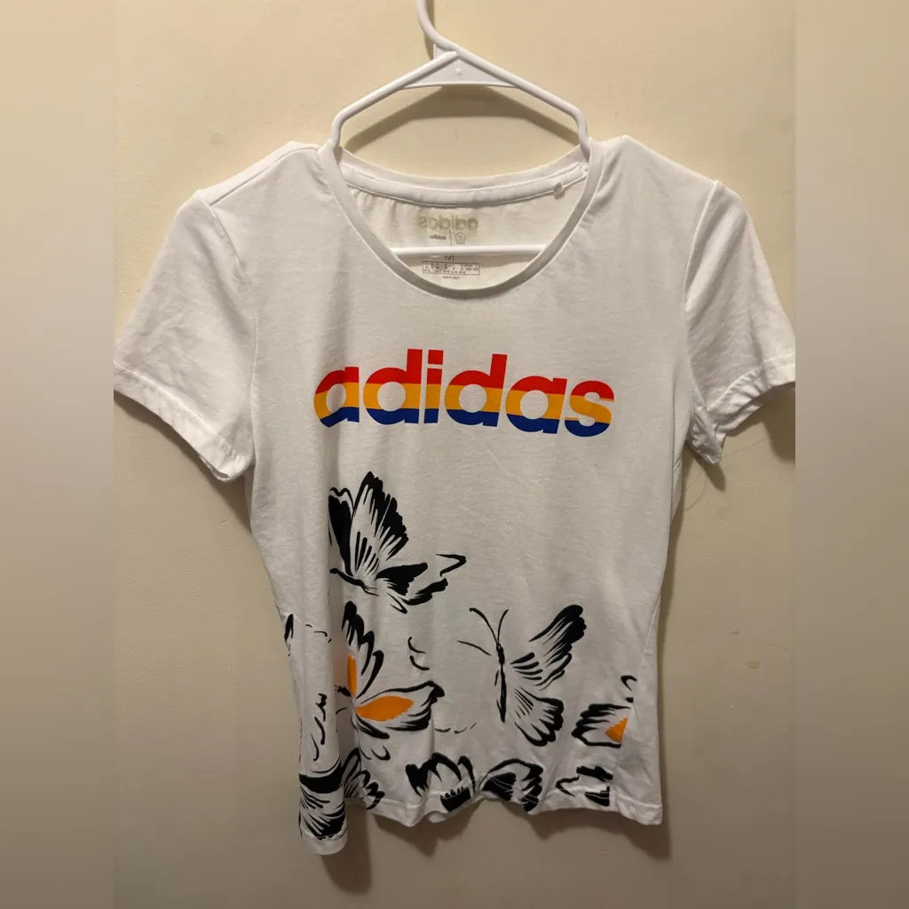 Adidas‎ X FARM Rio Butterfly Short Sleeve Tee Shirt, Sz M - Image 2