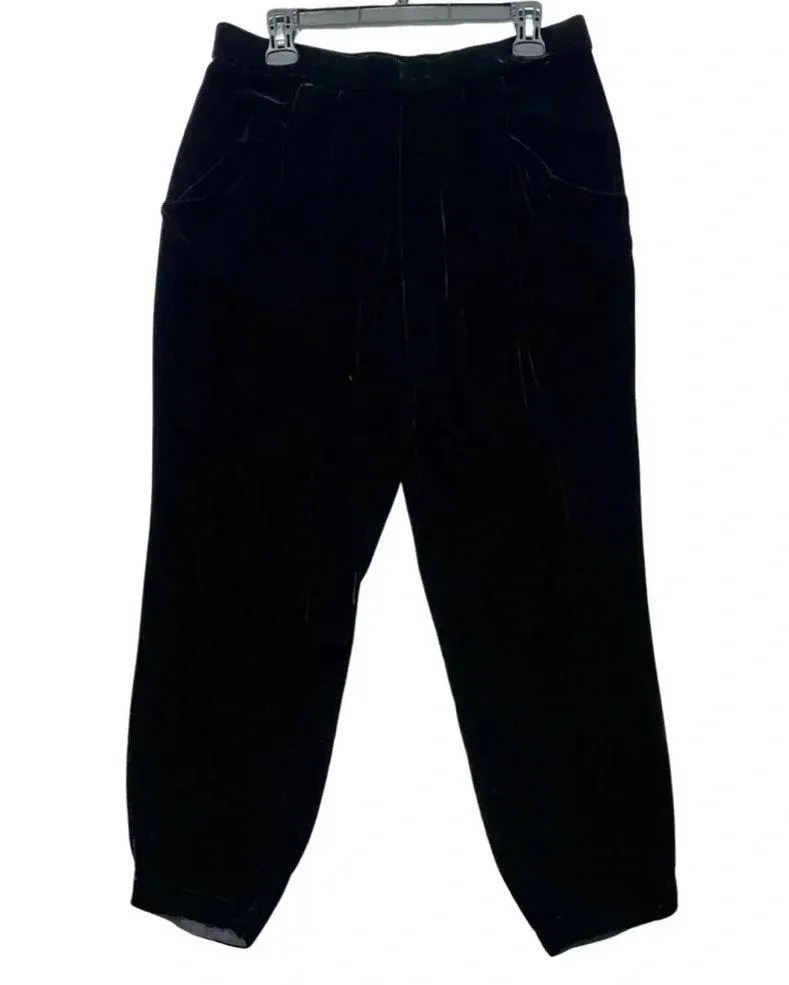 Eileen Fisher Straight Black Silk Velvet Pants - Image 5