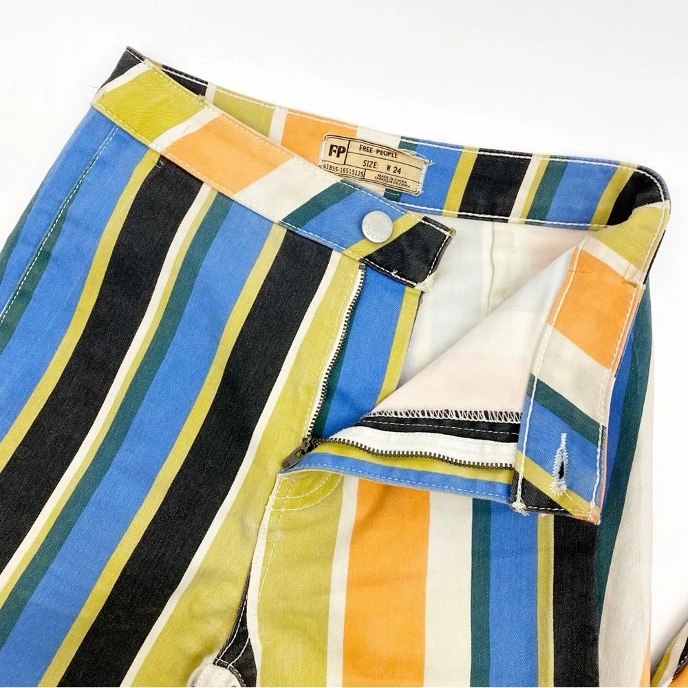 Just Float On Striped High Rise Super Flare Jeans 70’s Festival - Image 8