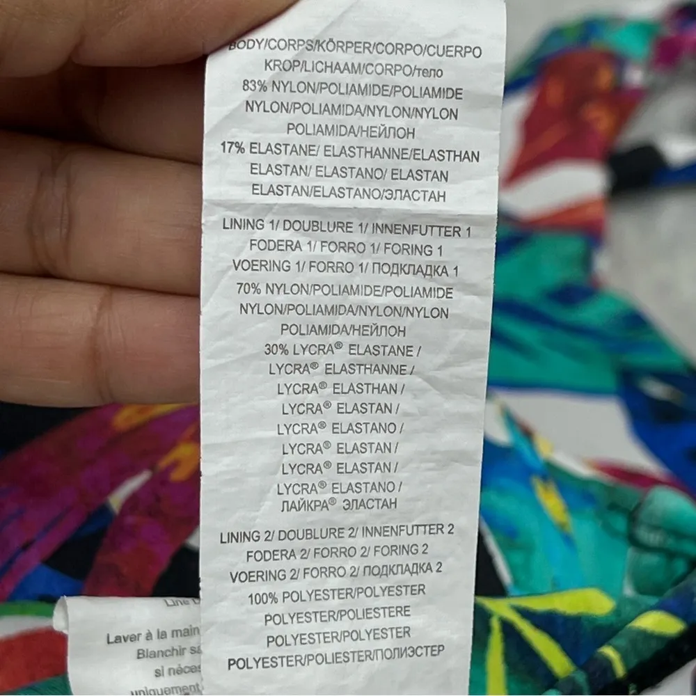 Lauren Ralph Lauren Sz. 10 Rainforest Multicolor Halter Mio 1 Piece Swimsuit Blue - Image 8