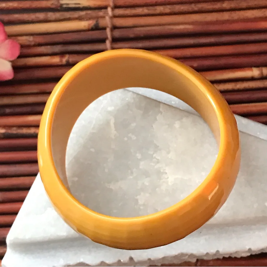 Funky Yellow Bangle Bracelet - Image 4