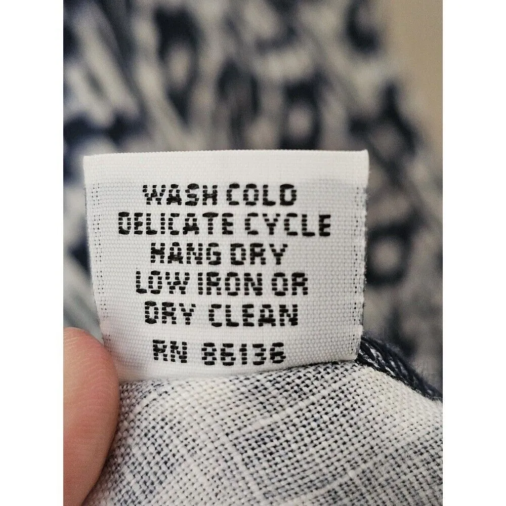 Bryn Walker Navy Linen Lagenlook Tunic Shift Dress Size S Minimalist Coastal - Image 8